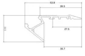 Aluminium Stair Profile Uplit - 2.5m