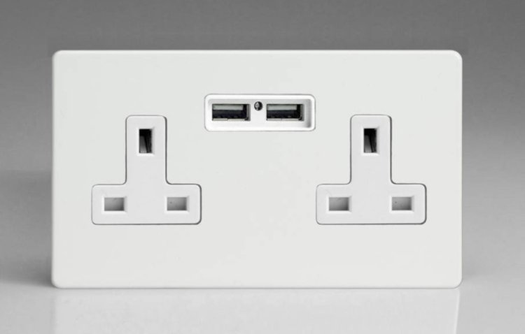 (image for) Varilight 2G USB + Unswitched Socket XDQ5U2WS